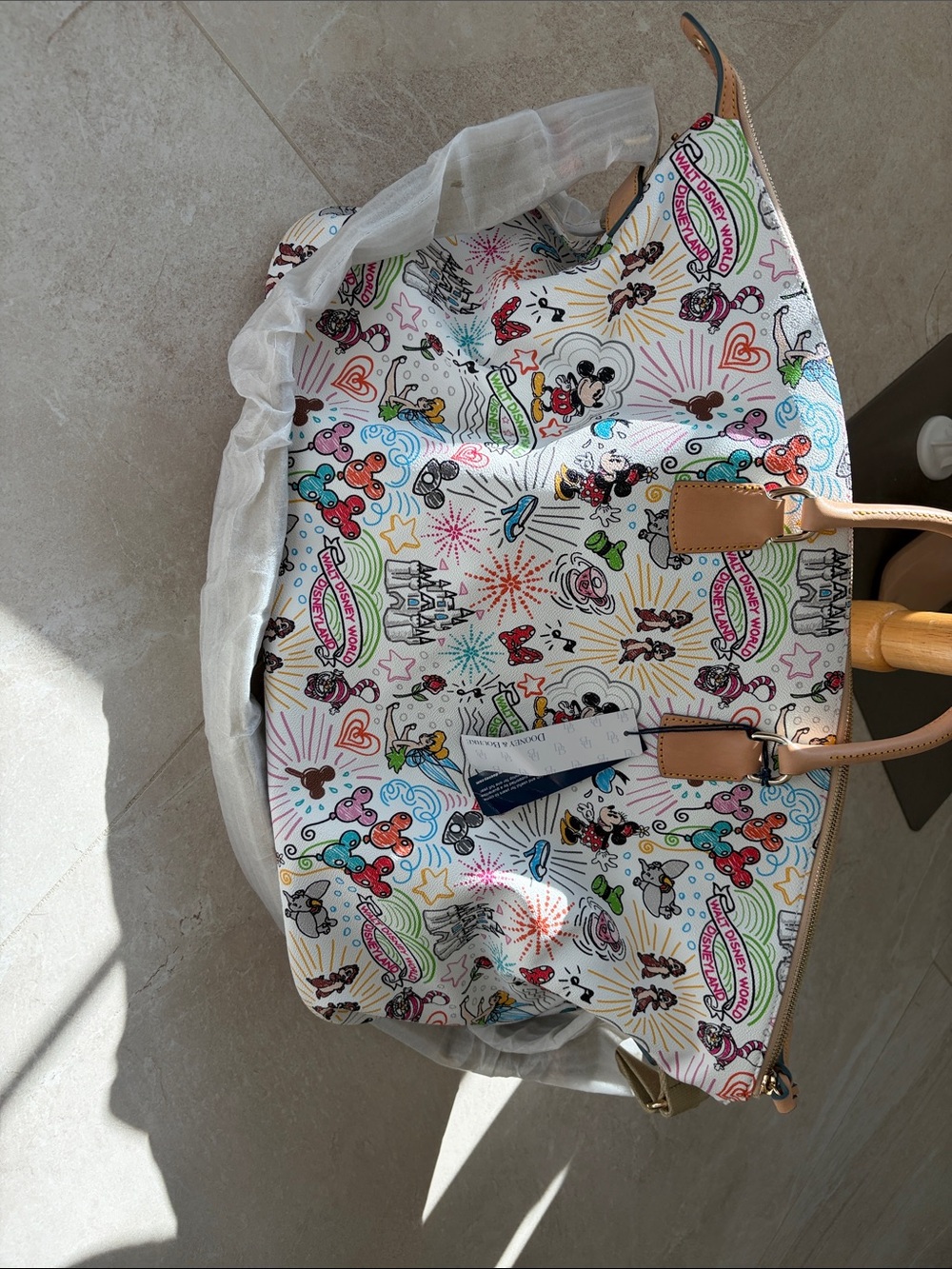 Dooney & Bourke White Multicolor Disney Print Weekender - Picture 4 of 17